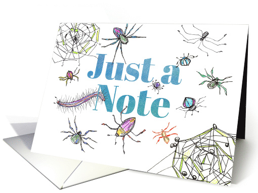 Just A Note Spiders Insects Bugs Blank card (824114)