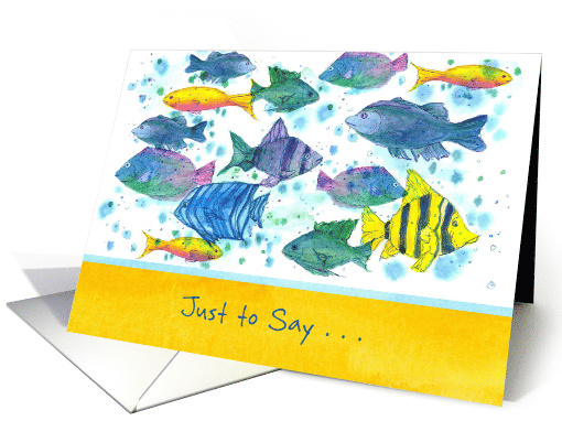 Just To Say School of Fish Blank card (824183)