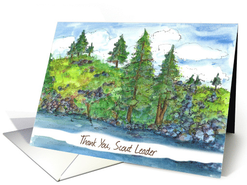 Thank You Scout Leader Lake Tahoe River Mountains card (825800)