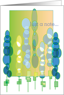 Just a Note Blue Dot Trees Digital Art Blank card