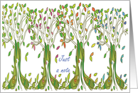 Just a Note Season Trees Digital Art card