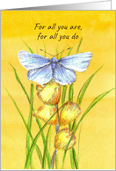 For All You Are For All You Do Thank You Butterfly card