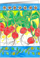 Vegetables Radish Yellow Flowers White Flowers card