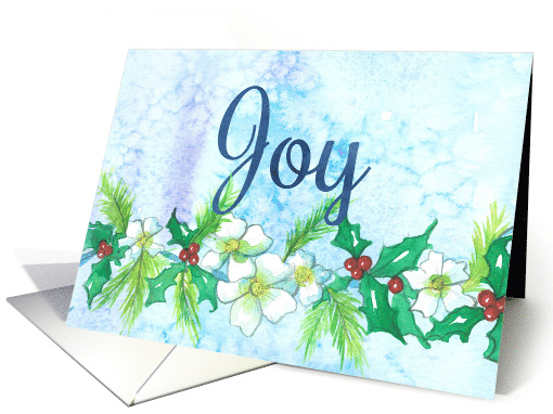 Joy Holly Christmas Flowers card (831458)