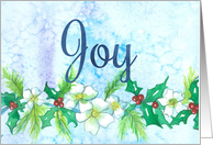 Joy Holly Christmas Flowers card