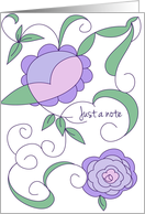Just A Note Art Nouveau Purple Flowers Blank card