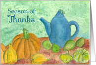 Season of Thanks Happy Thanksgiving Farmhouse Tea card