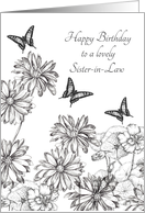 Happy Birthday Lovely Sister-in-Law Daisies card