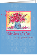 Thinking of You Special Aunt Red Rose Bouquet card