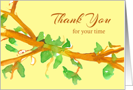 Business Thank You For Your Time Volunteer Branch Leaves card