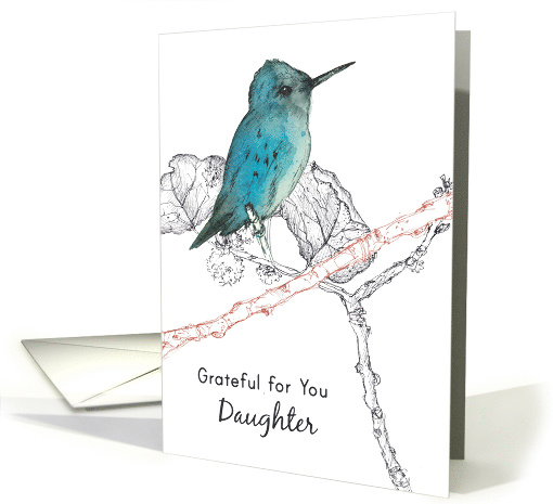 Grateful For You Daughter Hummingbird Tree card (873529)