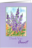 Thank You Aunt Purple Lupines Watercolor card