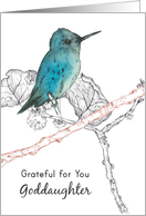 Grateful For You Goddaughter Hummingbird Tree Branch card