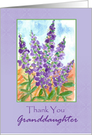 Thank You Granddaughter Purple Lupines Watercolor card