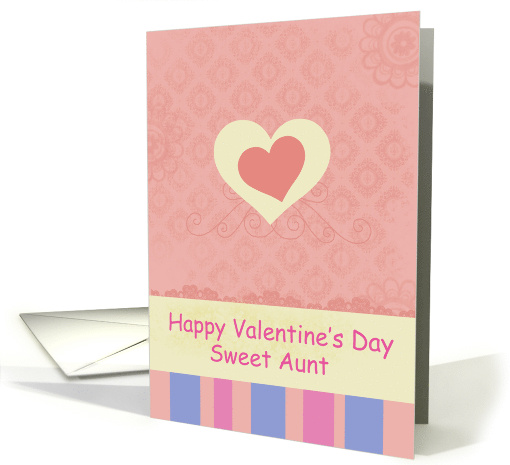 Happy Valentine's Day Sweet Aunt Pink Heart card (889289)