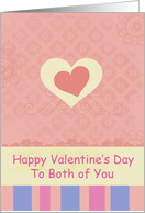 Happy Valentine’s To Both of You Pink Heart card