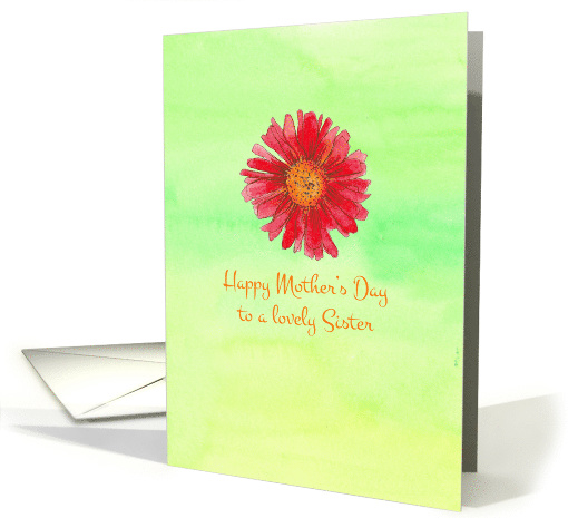 Happy Mother's Day Lovely Sister Red Chrysanthemum Flower card