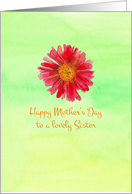 Happy Mother’s Day Lovely Sister Red Chrysanthemum Flower card