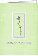 Happy First Mother’s Day Lavender Wildflower Green card