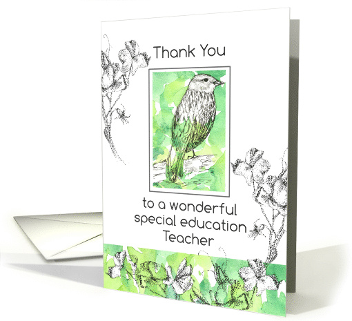 Special Education Teacher Appreciation Day Thank You Bird card