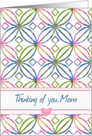 Thinking of You Art Nouveau Geometric Shapes card