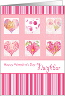 Happy Valentine’s Day Neighbor Pink Flower Heart Collage card