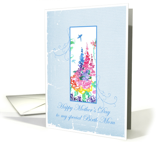 Happy Mother's Day Birth Mom Spring Garden Dragonfly card (899268)