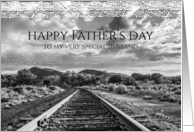 Happy Father’s Day Husband Desert Train Tracks Photography card