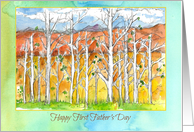 Happy First Father’s Day Aspen Trees Desert Landscape card
