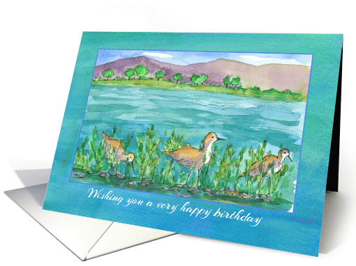 Wishing You A Happy Birthday Lake Shore Birds card (906713)
