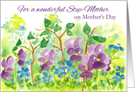 Happy Mother’s Day Step-Mother Watercolor Violets card