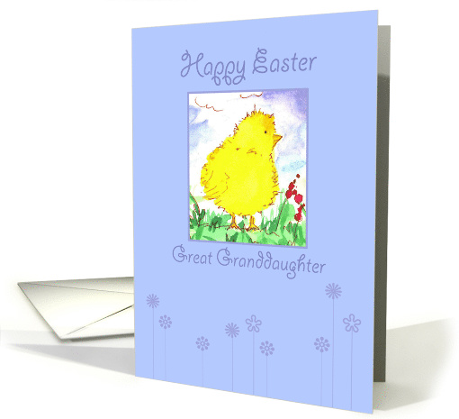 Happy Easter Great Granddaughter Spring Chicken Watercolor card