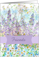 Friends Wildflower Fairy Collage Chamomile Lupines card