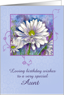 Happy Birthday Aunt Shasta Daisy Flower Watercolor card