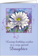 Happy Birthday Daughter White Shasta Daisy Flower Watercolor card