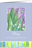 Happy May Birthday Greetings Lily of the Valley card
