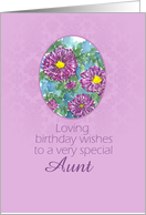 Happy September Birthday Aunt Purple Aster Flowers card