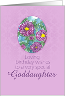 Happy September Birthday Goddaughter Purple Aster Flower Watercolor card