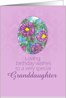 Happy September Birthday Granddaughter Purple Aster Flower Watercolor card