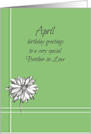 Happy April Birthday Brother-in-Law White Daisy Drawing card