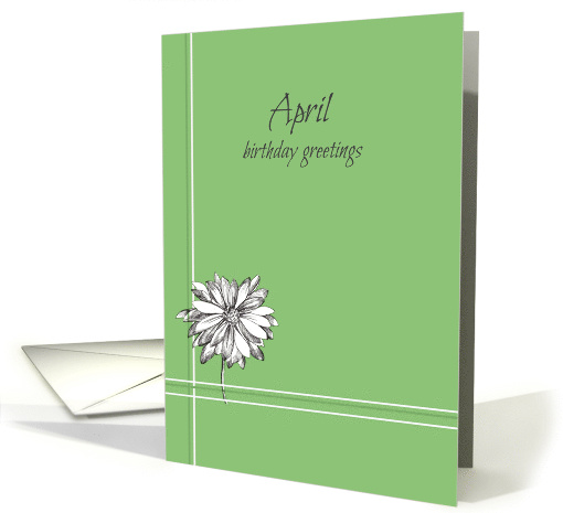 April Birthday Greetings White Daisy Drawing card (926806)