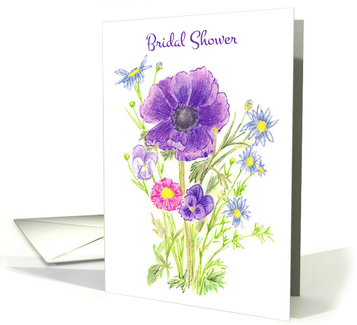 Anemone Bouquet Bridal Shower Invitation card (93285)