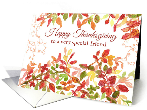 Happy Thanksgiving Special Friend Autumn Leaves card (969487)