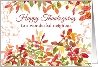 Happy Thanksgiving Neighbor Autumn Leaves card