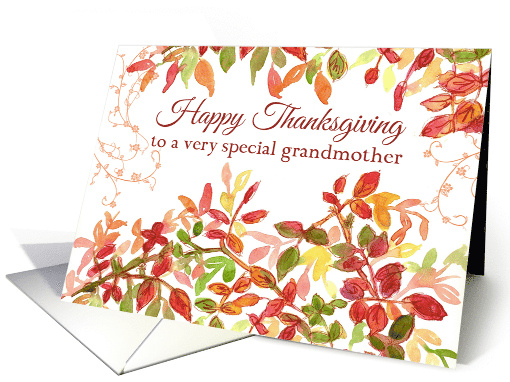 Happy Thanksgiving Grandmother Fall Leaves Autumn card (969545)
