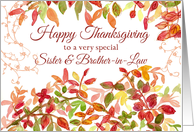 Happy Thanksgiving Sister and Brother-in-Law Autumn card
