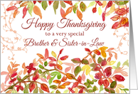 Happy Thanksgiving Brother and Sister-in-Law Autumn card