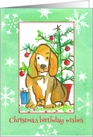 Christmas Birthday Wishes Hound Dog card