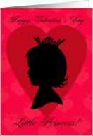 Happy Valentine’s Day Little Princess, Little Girl Silhouette, Tiara card
