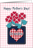 Happy Mother’s Day! Grandma, Seersucker Fabric Look, Gingham Checks card